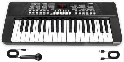 Elektronisch Pianotoetsenbord - Muziekkeyboard Kinderen - Muziek Leren Spelen - 37 Toetsen - Standard - Zwart
