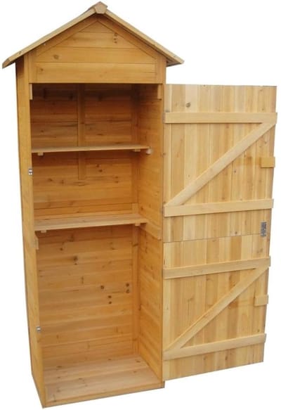 Thuys – Tuinhuis Hout – Blokhut – Tuinhuisje – Gereedschapshuisje – 79 x 49 x 190cm – Bruin
