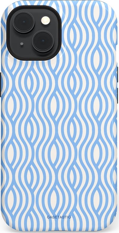 Casetastic Hoesje Geschikt voor Apple iPhone 15 Magsafe - Stijlvolle Beschermende Duo-layer Case - Zeegolf Patroon