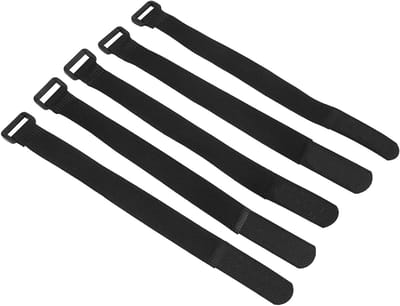 Verstelbare Nylon Fietsbanden, Set van 5 Stuks voor het Bevestigen van Accessoires zoals Pomp, Kabels en Fles - 25 x 2 cm (Zwart)