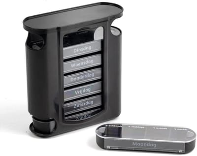 Dailygoods- Medicijndoos 7 Dagen - 4 Vakken per Dag - Pillendoos - Uitneembare Bakjes - Overzichtelijk - Stevige Houder - Pillenbox