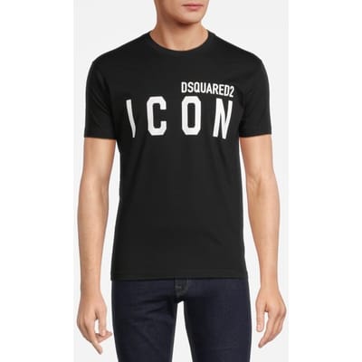Dsquared2 T-shirt Icon Black Maat: S | T-shirts met Print Outlet | Heren | Zwart