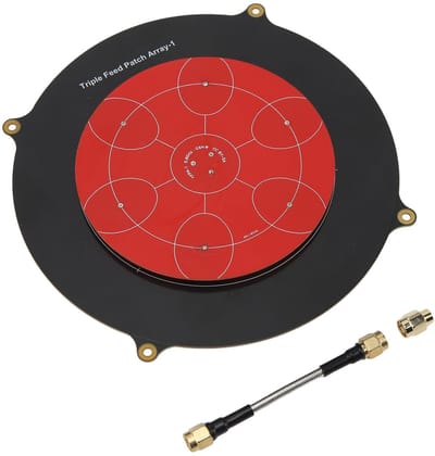 OmGoods - Dailygoody - 5.8GHz Triple Feed Patch Antenne - Hoge Aanwinst - Circulair Gepolariseerd - Zwart - Voor RC Drone - 14dBi Versterking - Connector