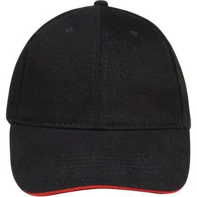 SOLS Buffalo 6 panel baseballpet (Zwart/Rood)