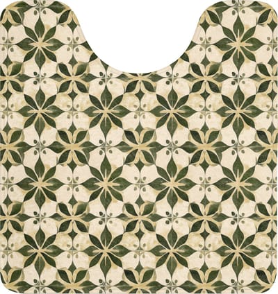 WC mat met uitsparing 55x60 cm - Antislip - Tegel - Dessin - Groen - Toiletmat met uitsnijding - Vloermat - Douchemat - Toilet tapijt - Toiletmatten