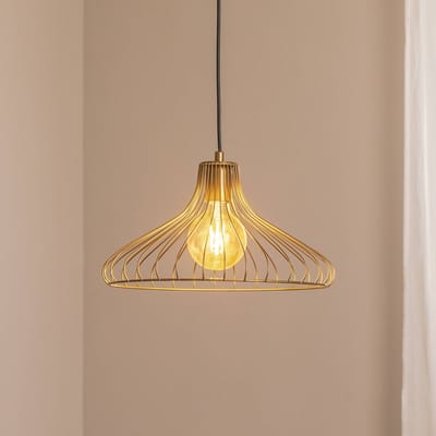 Opviq Hanglamp Depay, goud, 1-lamp, metaal, Ø 36 cm, E27