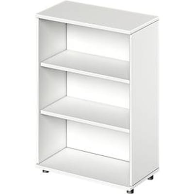 Schäfer Shop Genius Open opzetkast TETRIS WOOD - B 800 x D 421 x H 1160 mm - 3 OH - met glijders - wit