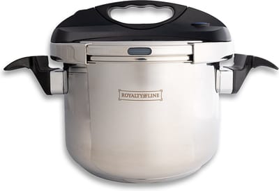 Royalty Line® PS4L Snelkookpan Inductie - 4 Liter / Ø 24cm - Snelkookpannen Voor Alle Warmtebronnen - Pressure Cooker - Instant koken - Eenhandig Mechanisme - RVS