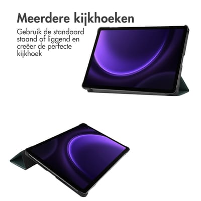 imoshion Tablet Hoes - Geschikt voor Samsung Galaxy Tab S10 FE / Galaxy Tab S9 11.0 inch FE / Galaxy Tab S9 11.0 inch / Galaxy Tab S10 Lite - Trifold Bookcase - Donkergroen