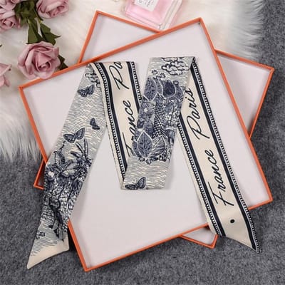 Tropic Affair Luxe Merk Sjaal Tarot Vrouwen Sjaal Tas Haar Skinny Zijden Sjaals Design Foulard Nekdoek Hoofdband Voor Dames gray