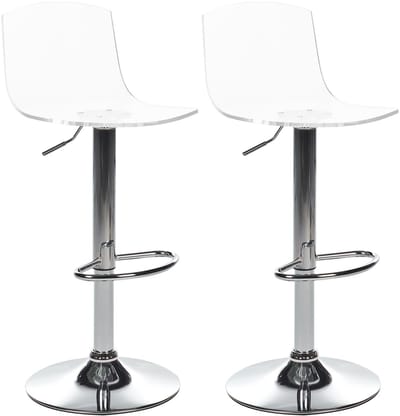 IMOLA - Barkruk verstelbaar set van 2 - Transparant - Acryl