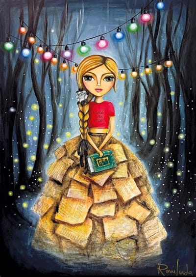 Magnolia legpuzzel Bookworm Girl 1000 stukjes kunst puzzel.