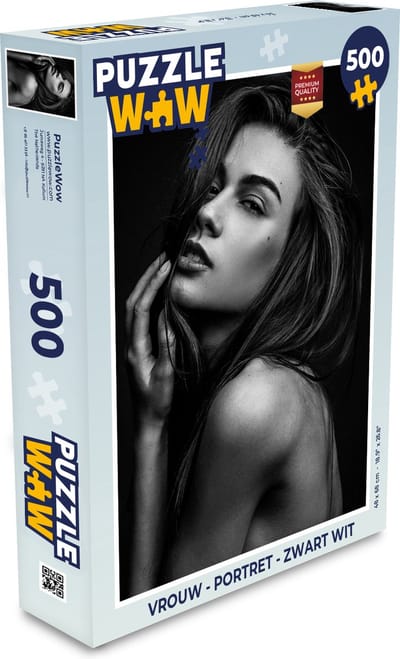 Puzzel Vrouw - Portret - Zwart wit - Legpuzzel - Puzzel 500 stukjes