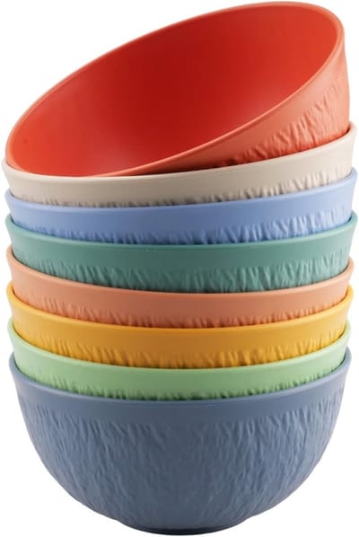 Cereal Kom Set van 8 Stuks voor Ontbijt, Salades en Desserts, Magnetron- en Vaatwasserbestendig, BPA-vrij en Duurzaam