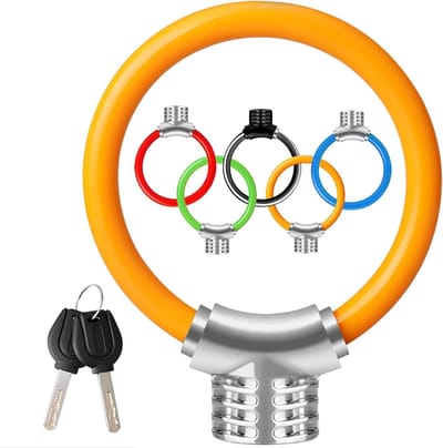 Fietsslot Ring - Veiligheidskabel - Fiets Beveiligen - Reflecterende Strip - 145 cm - Oranje