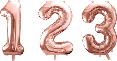 Folieballon Cijfer 3 – 3 Jaar – 86cm Groot – Rose Goud Ballon