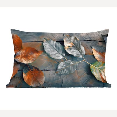 Sierkussens - Kussentjes Woonkamer - 60x40 cm - Bladeren - Herfst - Grijs - Natuur