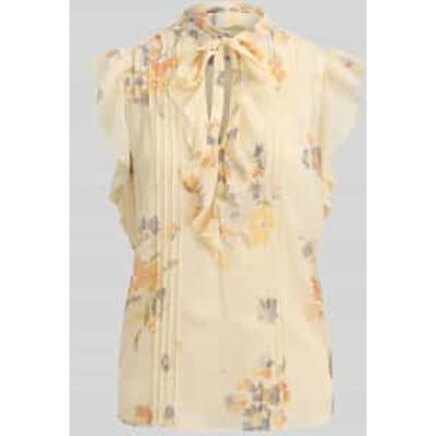 regular fit blouse met kraag met ruches