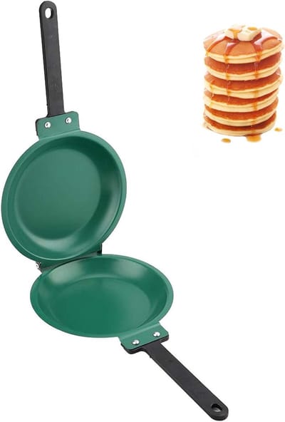 Dubbelzijdige Koekenpan - Omelet Pan Pannenkoek Pan - Ontbijt Koken - Flip Design - 19.3 cm Diameter - Groen