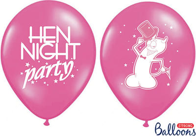 Partydeco - Ballonnen HEN Party Pink (6 stuks)