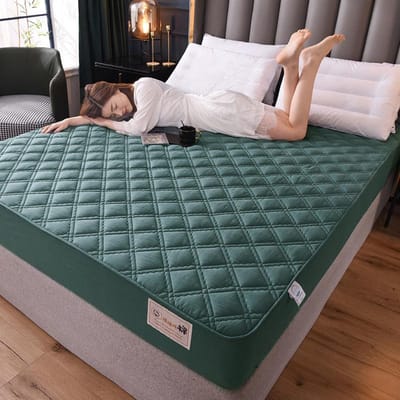 Hoge Kwaliteit 100% Katoen Dik Gewatteerde Matrasbeschermer Effen Kleur Anti-mijt Bedpad Beschermhoes Kussensloop niet inbegrepen 135x200x30cm