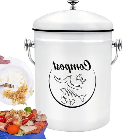 Compostbak Keuken - Voedselafval Bak - Keuken Organisatie - Geurbestendig Deksel - 5 Liter - Zwart
