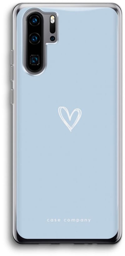 Case Company® - Hoesje geschikt voor Huawei P30 Pro hoesje - Klein Hart Blauw - Soft Cover Telefoonhoesje - Bescherming aan alle Kanten en Schermrand