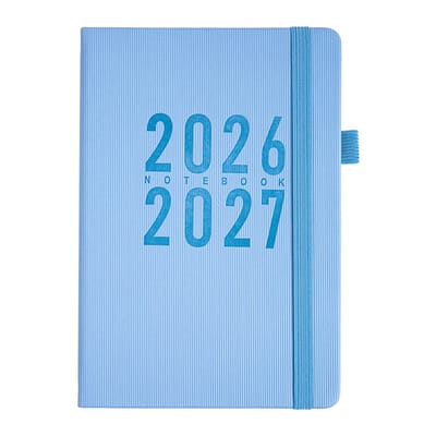Planner met premium PU-lederen omslag - planner voor 2026 - A5 dagplanner - met maandindex - een hulpmiddel voor tijdmanagement - minimalistisch blauw efficiëntiehandboek voor bedrijven