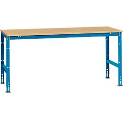 Manuflex werktafel UNIVERSAL Standaard, 2000 x 1000 mm, multiplex natuur, lichtblauw