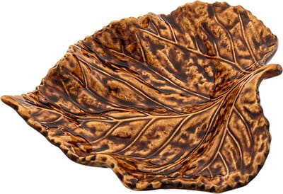 Bordallo Pinheiro -Schaaltje Birch leaf Gudrun brown - Claudia Schiffer - 2 stuks