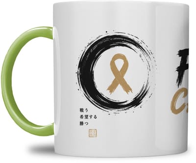 MOK | FUCK CANCER | SAMURAI WATERVERF DESIGN | GEPERSONALISEERD MET NAAM | LICHT GROEN