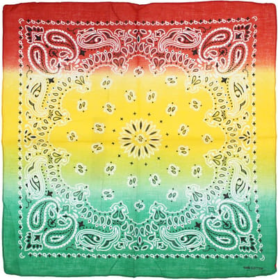 Fako Fashion - Paisley Bandana - Tri Tone - Tricolore - 3-Kleurig - Rood-Geel-Groen