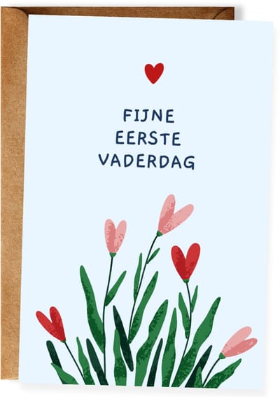 Fijne Eerste Vaderdag - Vaderdagkaart - Lieve kaart nieuwe vader - Vaderdagcadeau - Eerste Vaderdag - Wenskaart papa - Ansichtkaart (10x15 cm incl. envelop)