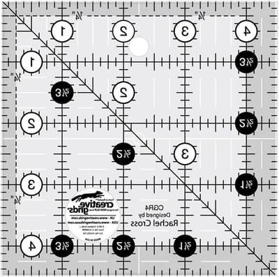 Quilt Liniaal - Naai Liniaal - Stoffen Meten - Anti-slip Grip - 11.4 x 11.4 cm - Groen
