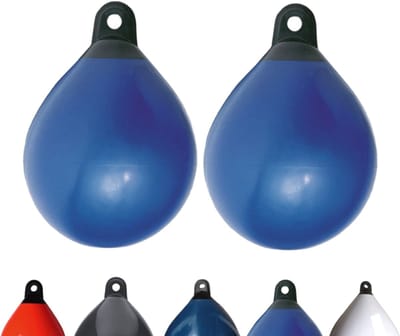 Set van 2 Majoni bolvormige stootkussens, diameter 35 cm, blauw