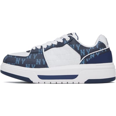 MLB Chunky Liner Imitatie Denim Gegraveerd Logo Lage Casual Schoenen Unisex Sneakers Donkerblauw 3ASXCMN4N-50NYS 36.5 white