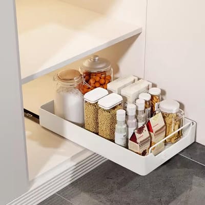 Ibenzoa® Telescopische lade organizer met kleefstrip voor keuken en badkamer