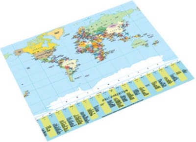 Bureauonderlegger wereldkaart politiek, 400 x 530 mm