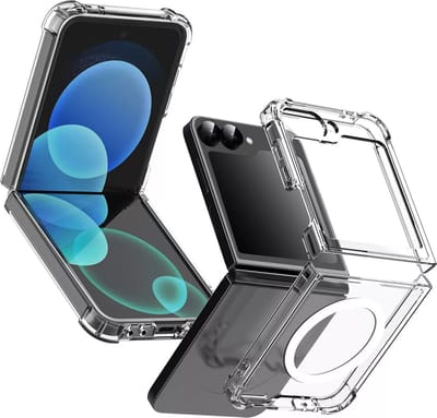 Shockproof Transparant Hoesje Geschikt voor: Samsung Galaxy Z Flip 6 / Flip 7 FE | Compatibel met MagSafe | Schokbestendig TPU | Back Cover met Magneet | Dun | Flexibel | Doorzichtig