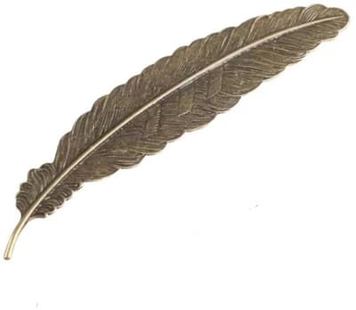 Boekenlegger - Bladwijzer - 1 boekenlegger - Veer - Bronskleurige veer - Bronskleurig Metaal - 11CM - Boekenwurm - Geluksbrenger - CHPN