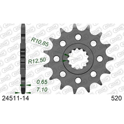 Stalen motortandwiel voor Afam 520 14 dents