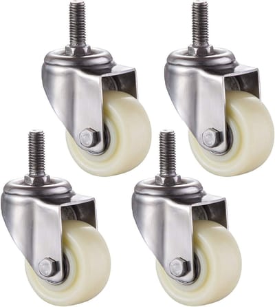 Zwenkwielen met Rem - Transportwielen Meubelwielen - Meubels Verplaatsen - 400KG Belasting - 50mm M12 - Nylon