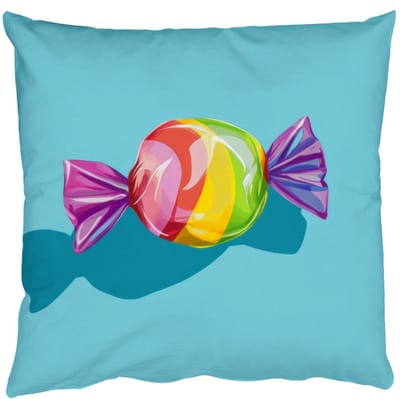 Sierkussens - Kussentjes Woonkamer - 50x50 cm - Blauw - Snoep - Regenboog