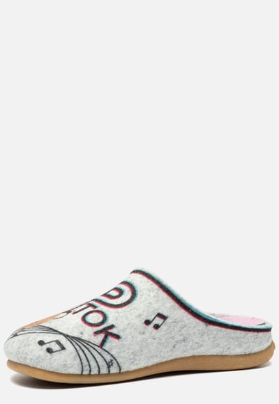 Hot Potatoes Pantoffels grijs Textiel 750224 - Maat 33
