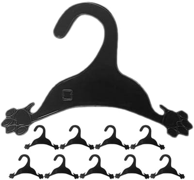 Dailygoody - Mini kleerhangers voor huisdieren - 10 stuks - Zwart - Honden kledingrek - Ideaal voor huisdierkleding - Perfect voor kleine kleding