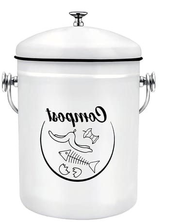 Compostemmer Keuken - Afvalbak Bak - Voedselafval Verzamelen - Rustiek Design - 5 Liter - Meerkleurig
