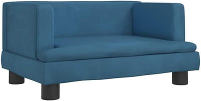 Kinderbankje Zacht Fluweel Blauw Zitbankje voor Kinderen 60x40x30 cm