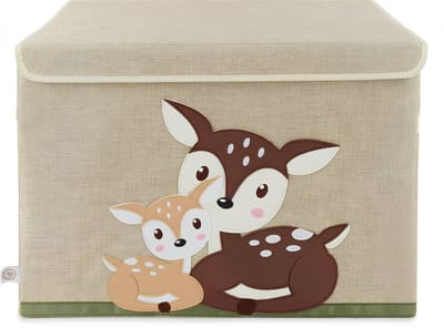 SP® Speelgoedkist - Tot 65L - Opbergdoos met Deksel - Opbergdoos met deksel - Beige - 36cm x 36cm x 51cm