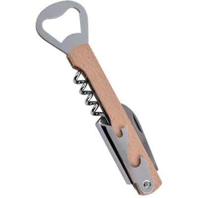 Tire-bouchon pour bouteille de vin avec manche en bois et décapsuleur pour serveurs et barmans Beech Wood Handle