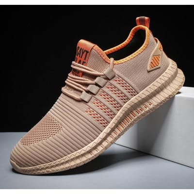 Herfst- en winterschoenen in grote maten Herenschoenen met ronde neus Casual sportschoenen Lage bovenkant Zachte onderkant Vliegende geweven herenschoenen 48 beige